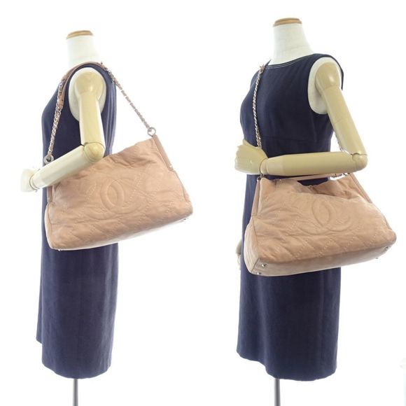 Chanel Chain Shoulder Bag 2way Diagonal Heremark Leather Pink - Picture 7 of 7